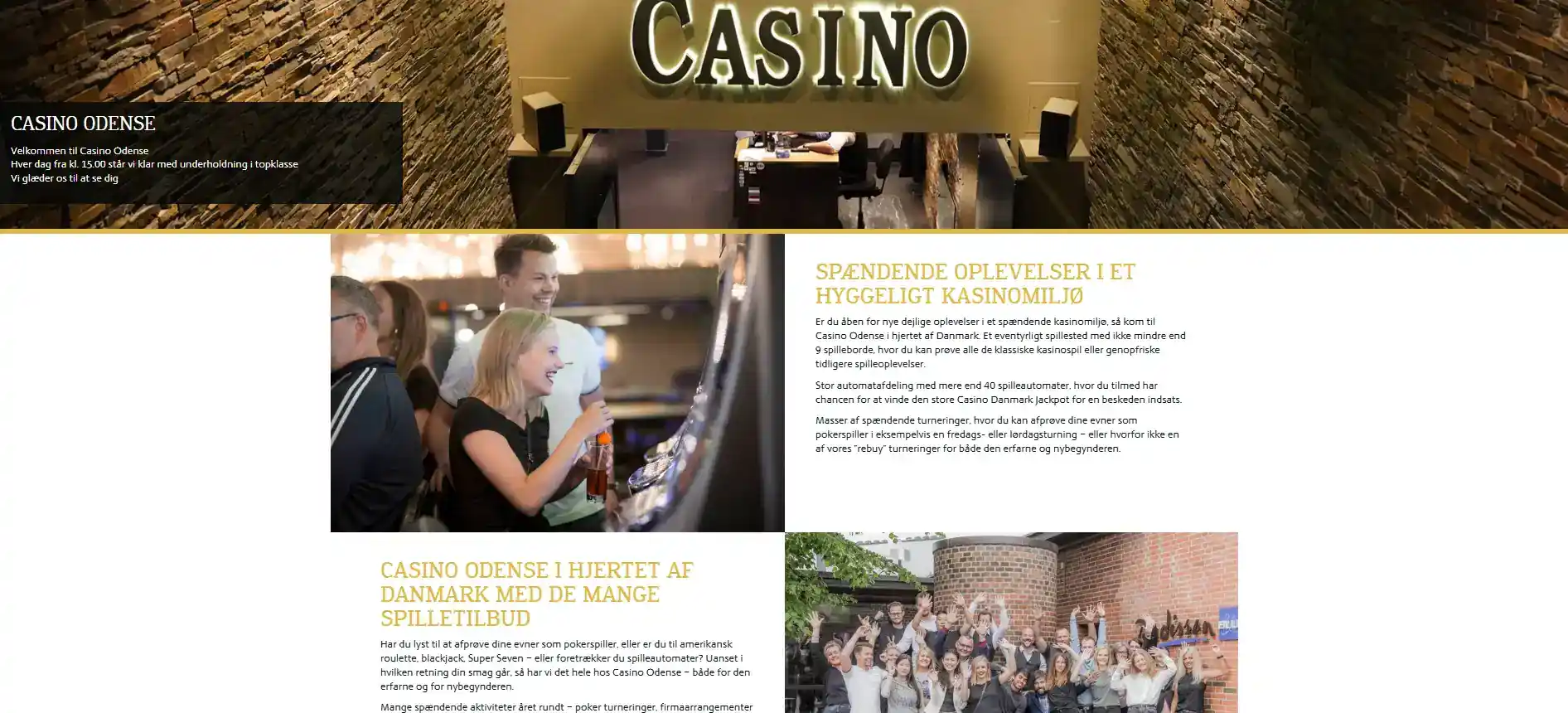 Casino Odenses officielle oversigt over det fysiske spiludvalg
