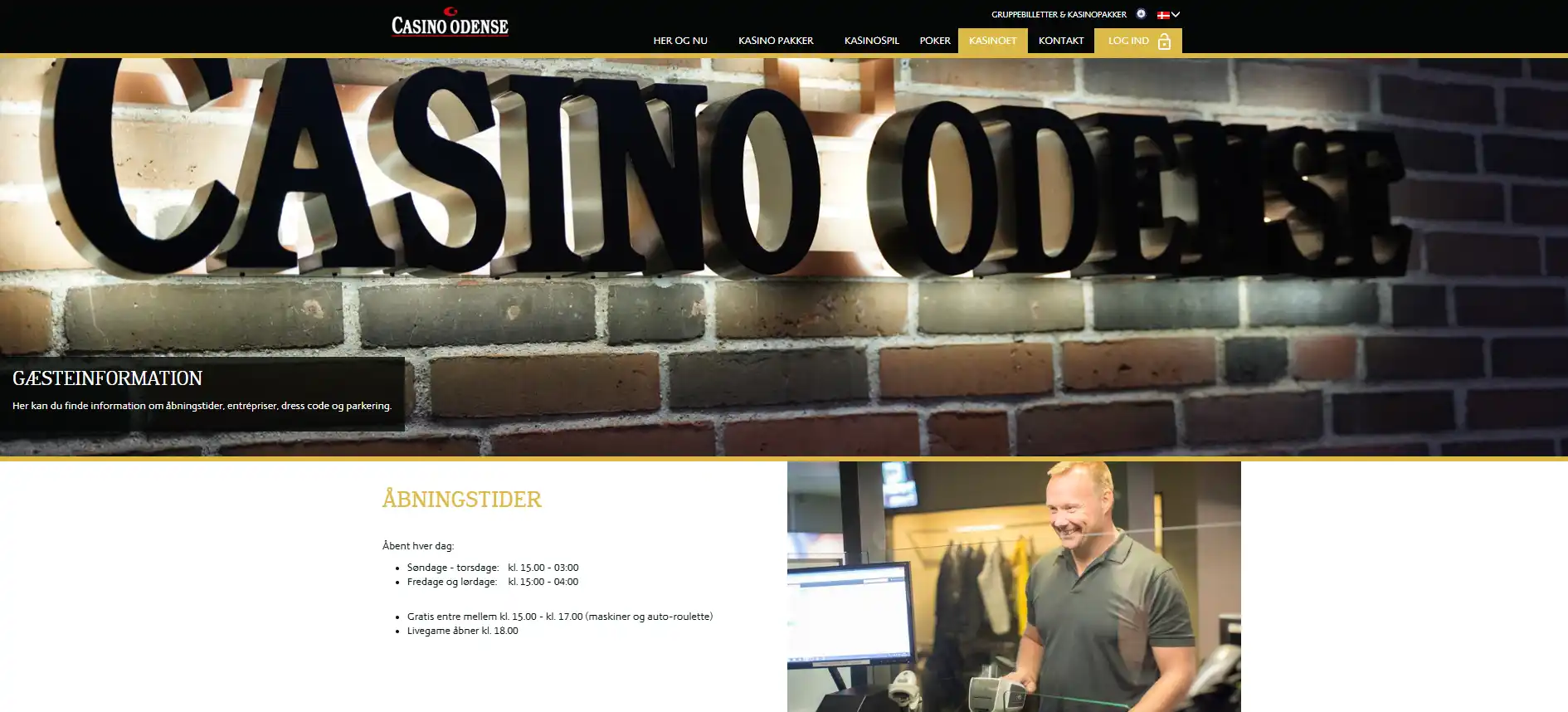 Casino Odenses officielle gæsteinformation med praktiske oplysninger om besøget